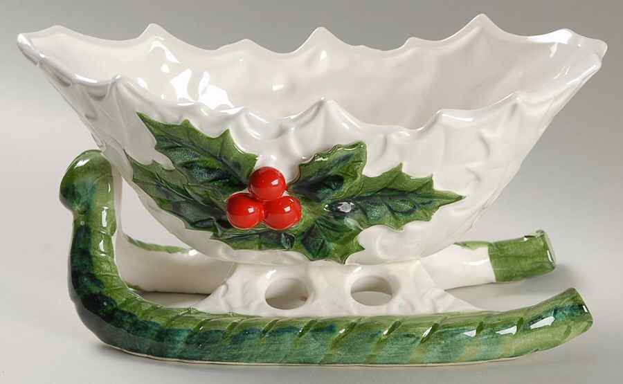 White Holly Medium Sleigh by Lefton-1