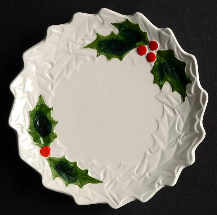 White Holly Bread & Butter Plate by Lefton-1