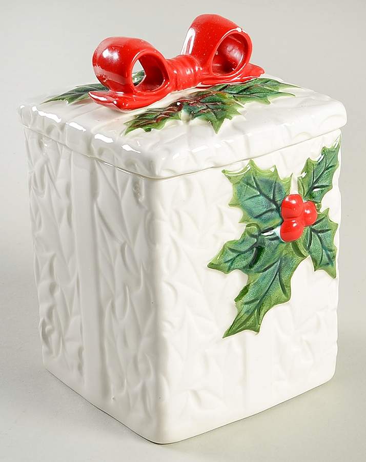 White Holly Gift Box & Lid by Lefton-1