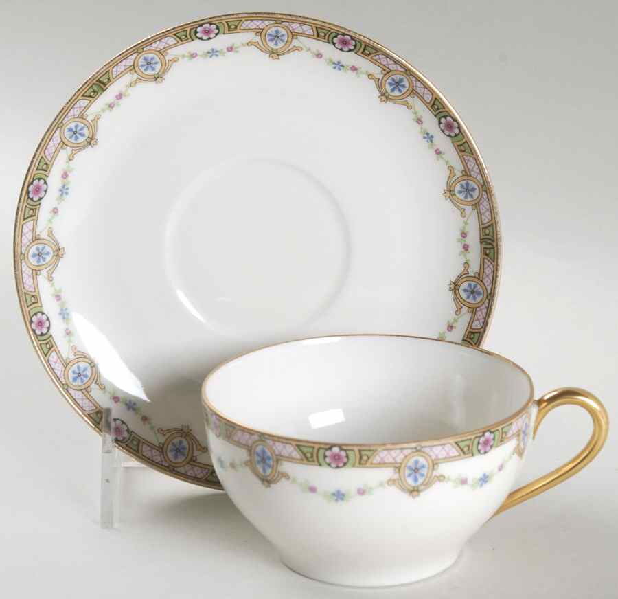 Clairette Flat Cup & Saucer Set by F Legrand & Cie-1