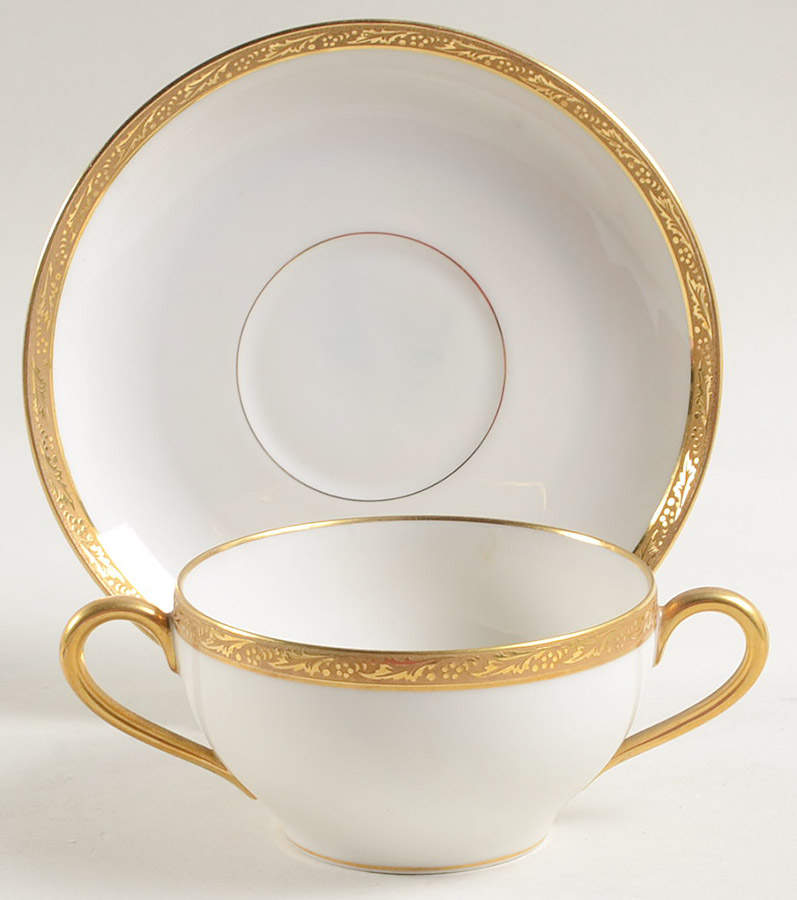 Elysee Flat Bouillon Cup & Saucer by F Legrand & Cie-1