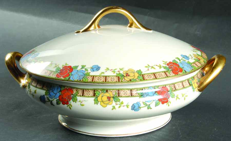 Fleurette Round Covered Vegetable by F Legrand & Cie-1