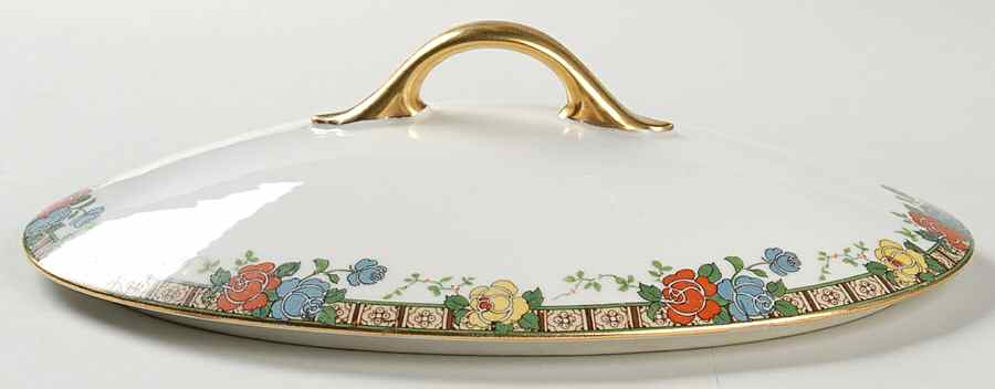 Fleurette Lid for Oval Vegetable by F Legrand & Cie-1