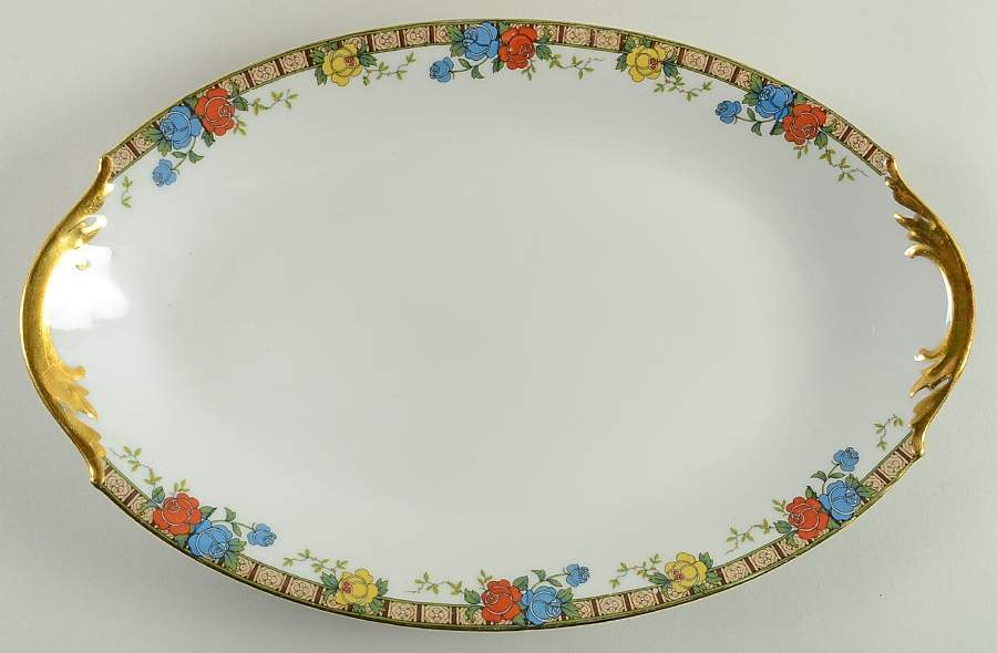 Fleurette 13" Oval Serving Platter by F Legrand & Cie-1