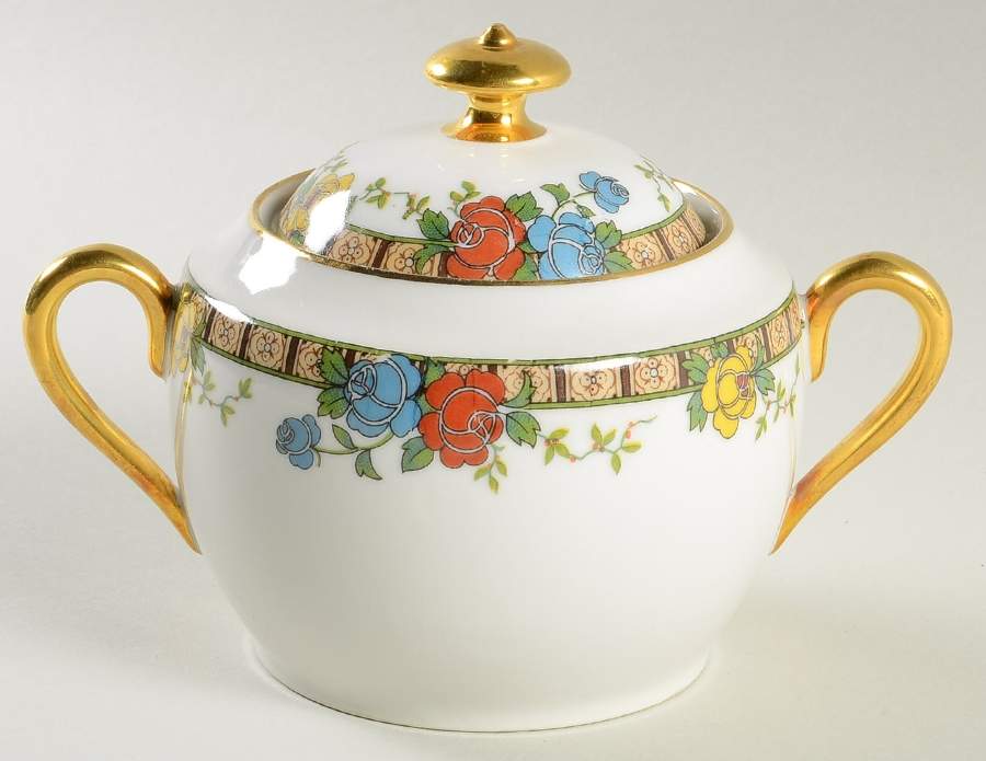 Fleurette Sugar Bowl & Lid by F Legrand & Cie-1