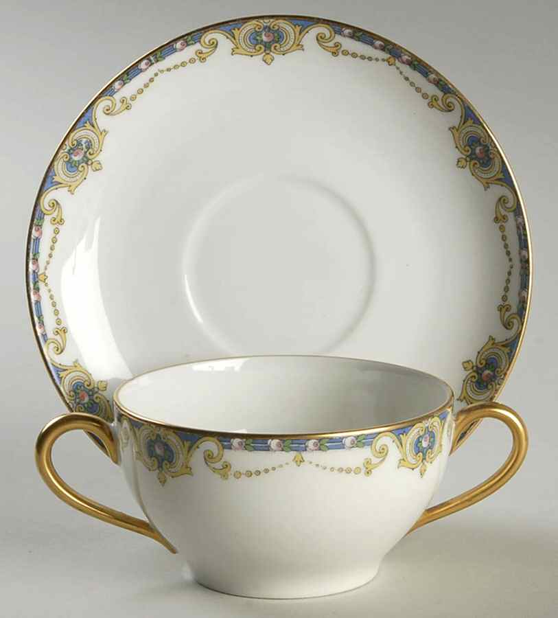 Grisette Flat Bouillon Cup & Saucer by F Legrand & Cie-1