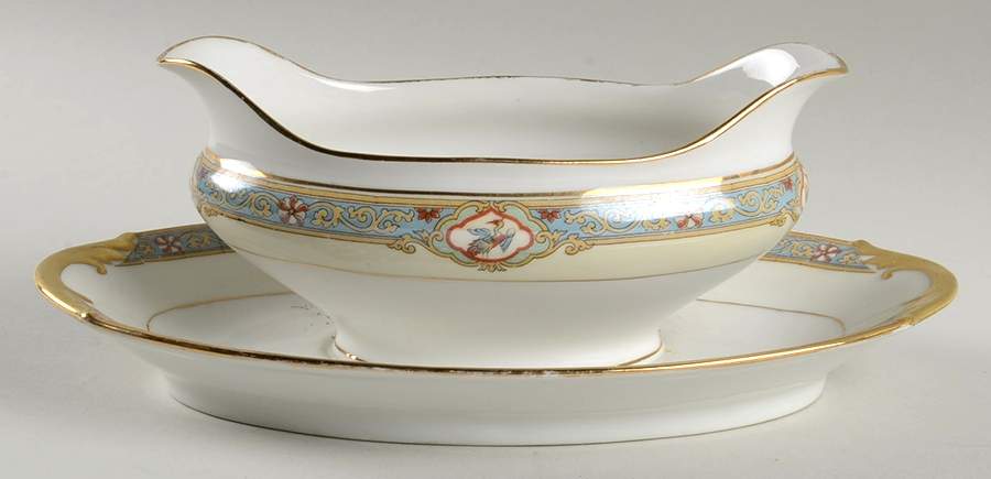 Riviere Gravy Boat with Attached Underplate by F Legrand & Cie-1
