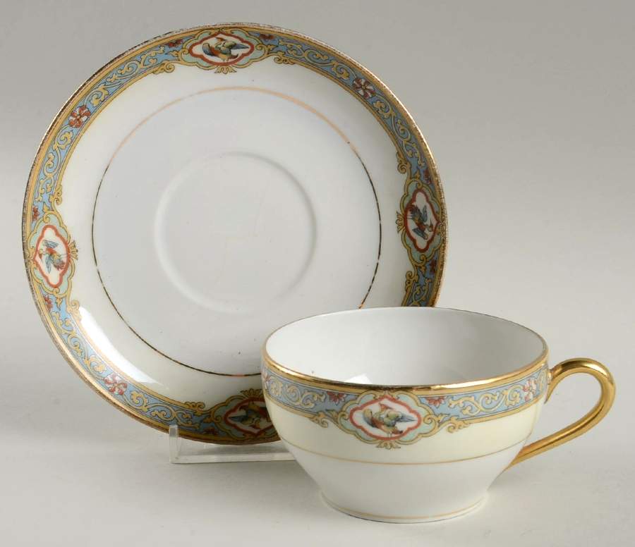 Riviere Flat Cup & Saucer Set by F Legrand & Cie-1