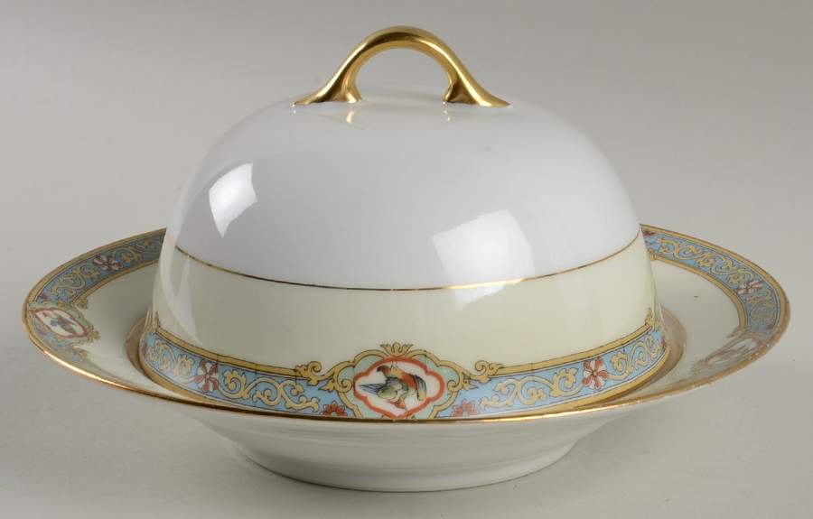 Riviere Round Covered Butter with Strainer by F Legrand & Cie-1