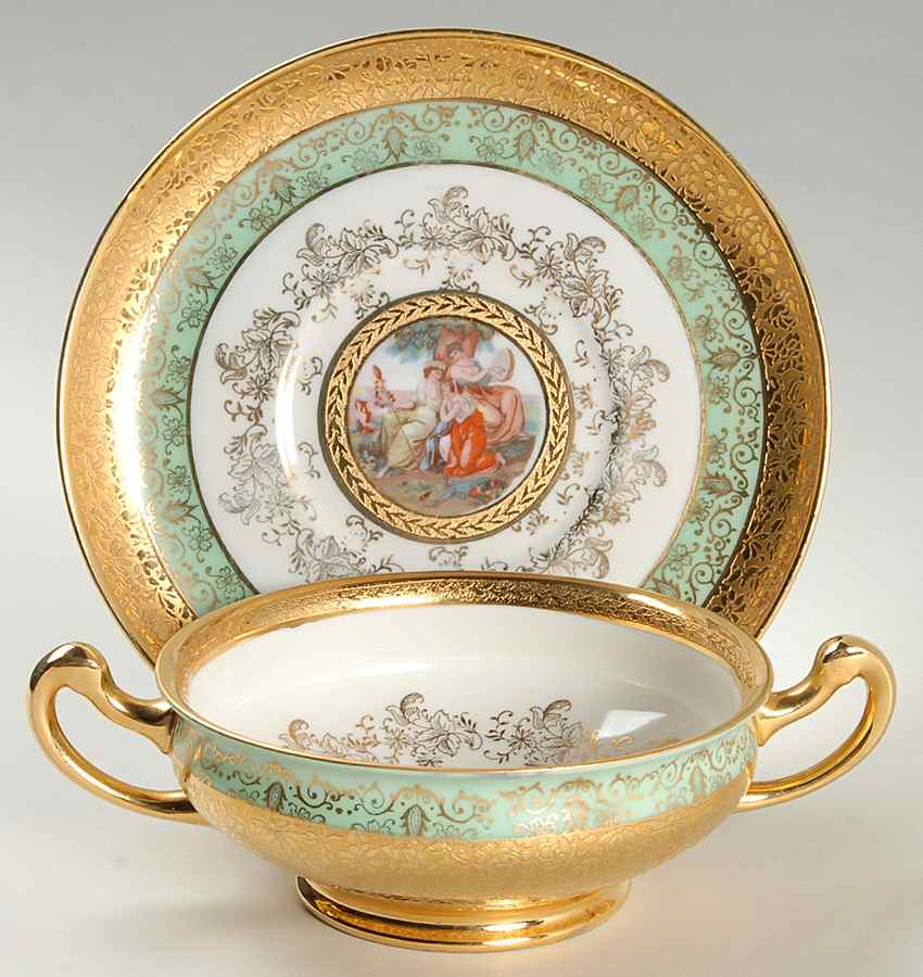LEM1 Footed Cream Soup Bowl & Saucer Set by Le Mieux-1