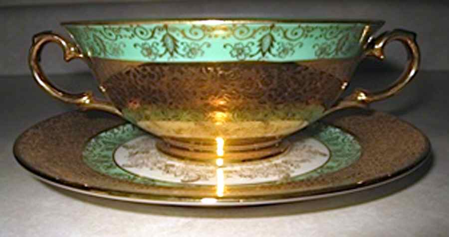 LEM1 Footed Cream Soup Bowl & Saucer Set by Le Mieux-1