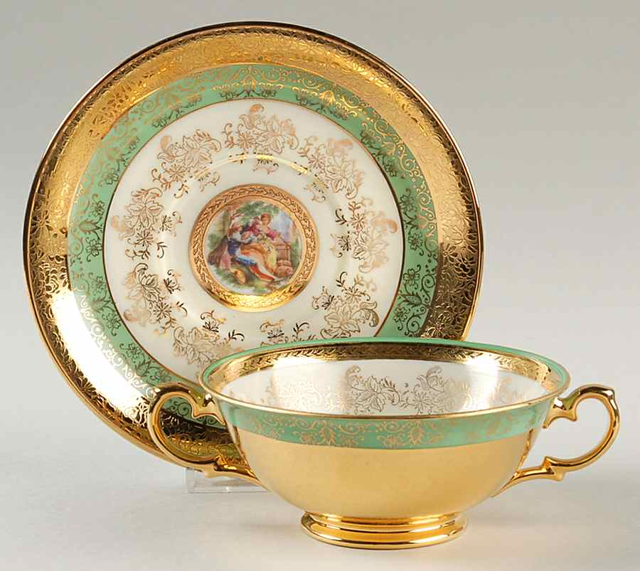 LEM1 Footed Cream Soup Bowl & Saucer Set by Le Mieux-1