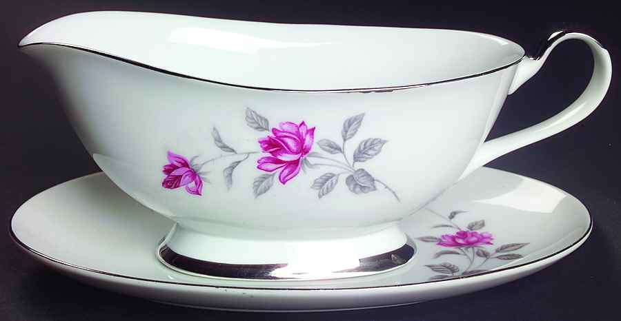 Enchanted Rose Gravy Boat & Underplate/Relish by Lennold-1