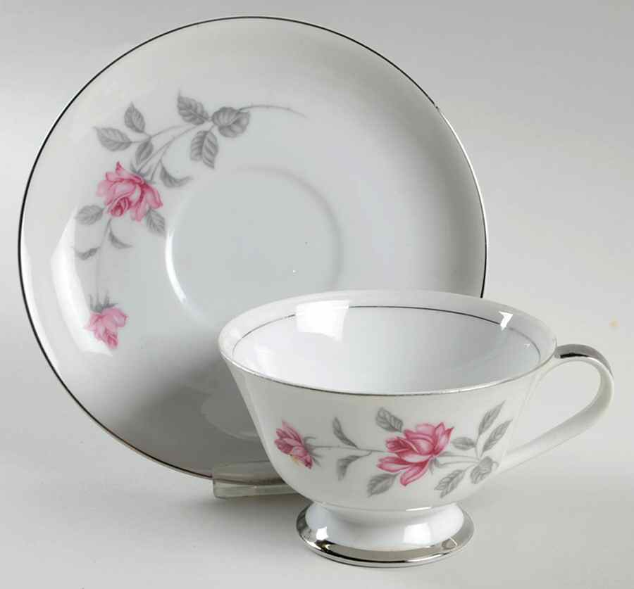 Enchanted Rose Footed Cup & Saucer Set by Lennold-1
