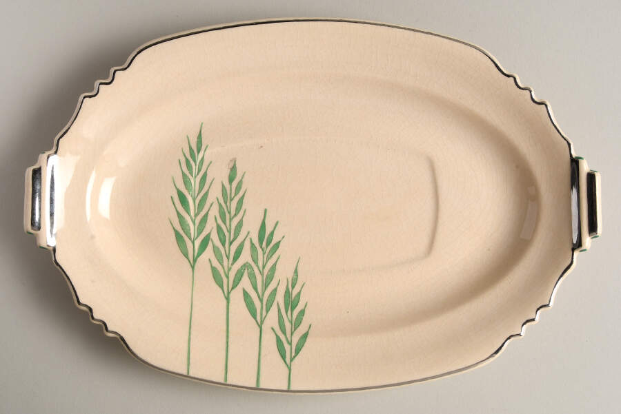 Green Wheat (Square) Underplate for Gravy Boat by Leigh Potters-1