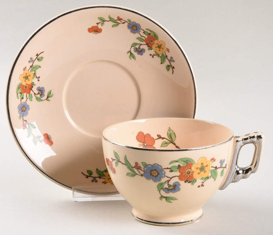 LEP4 Footed Cup & Saucer Set by Leigh Potters-1