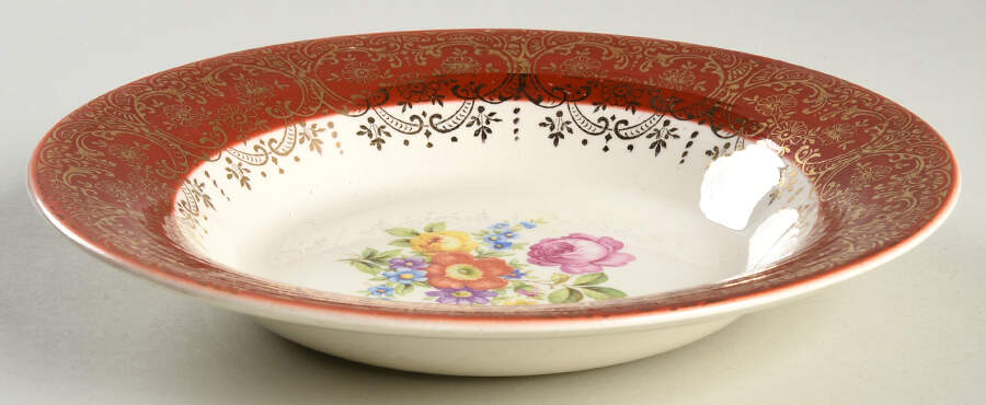 Meissen Rose Rim Soup Bowl by Leigh Potters-1