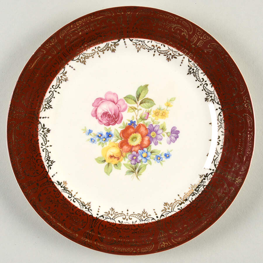 Meissen Rose Dessert/Pie Plate by Leigh Potters-1