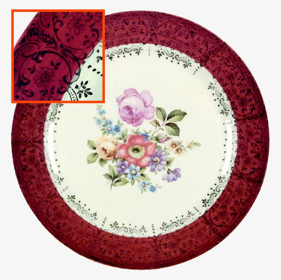 Meissen Rose Luncheon Plate by Leigh Potters-1