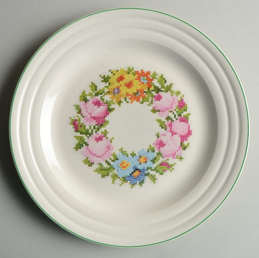 Petit Point Luncheon Plate by Leigh Potters-1