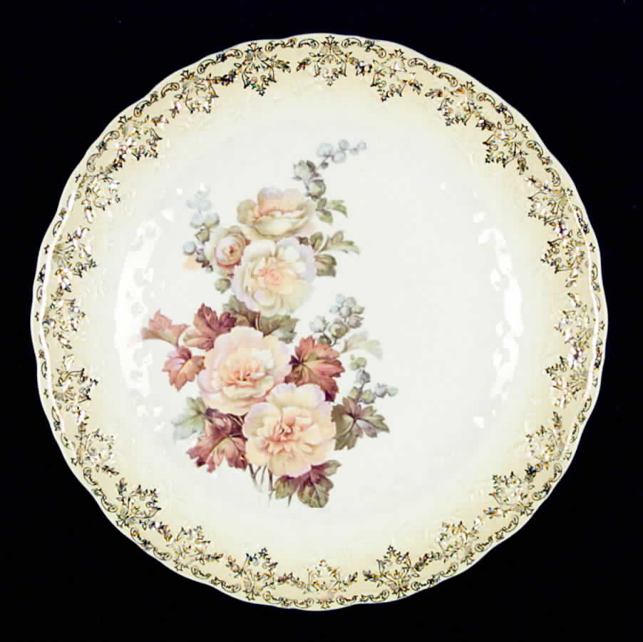 Rose of Sharon Yellow Luncheon Plate by Leigh Potters-1