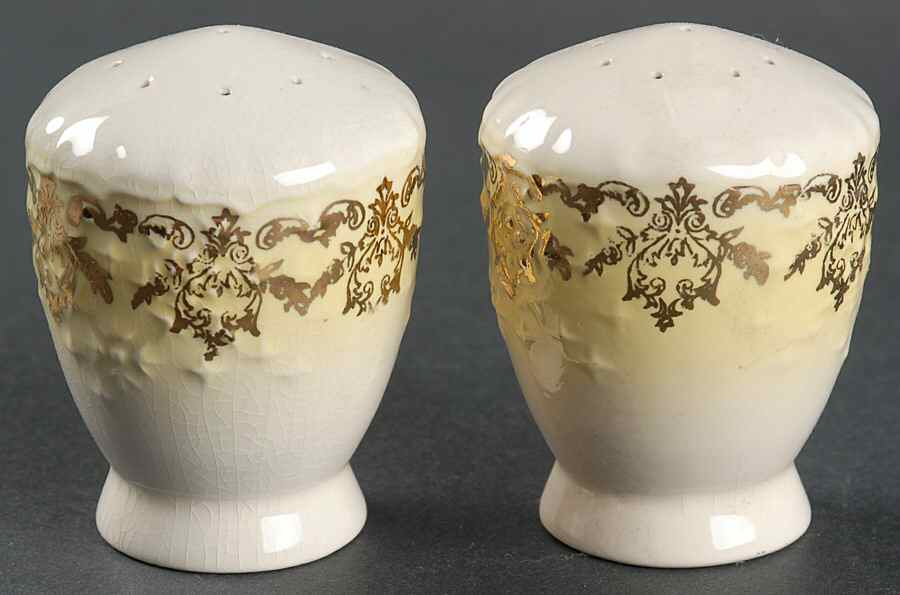 Rose of Sharon Yellow Salt & Pepper Set by Leigh Potters-1