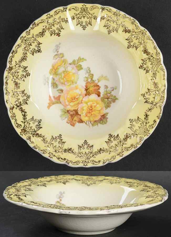 Rose of Sharon Yellow Small Ashtray by Leigh Potters-1
