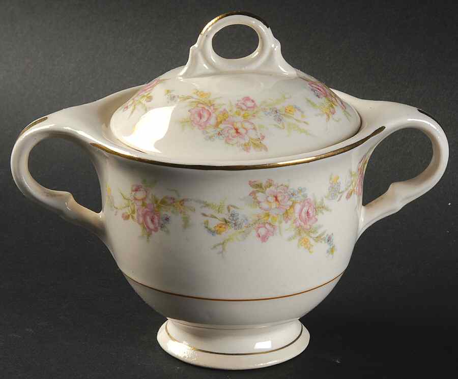 Asbury Sugar Bowl & Lid by Limoges-American-1