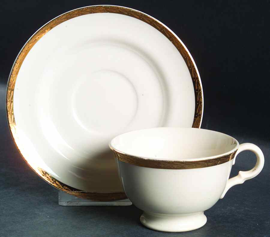 Bellevue Footed Cup & Saucer Set by Limoges-American-1