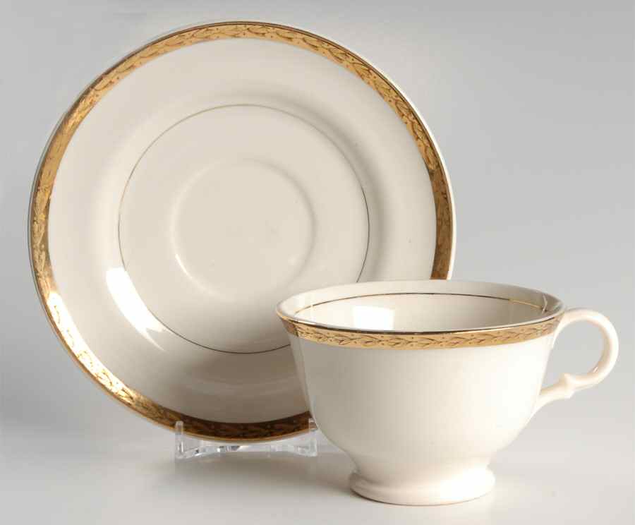 Belvedere (Candle Light) Footed Cup & Saucer Set by Limoges-American-1