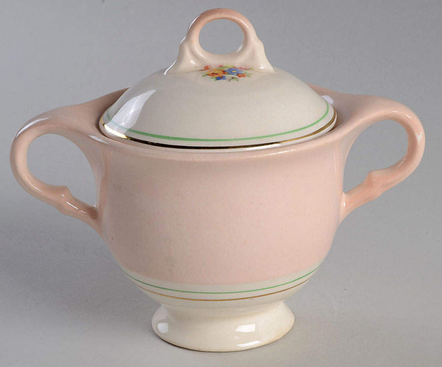 Blush Cotillion Pink Sugar Bowl & Lid by Limoges-American-1