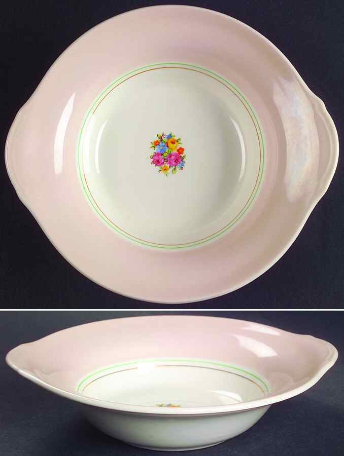 Blush Cotillion Pink Lugged Cereal Bowl by Limoges-American-1