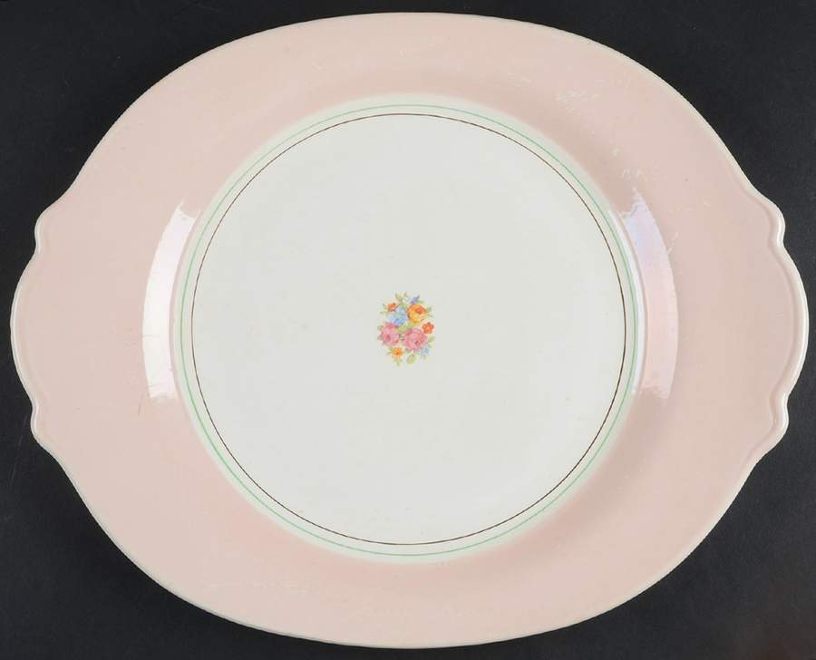 Blush Cotillion Pink 15" Oval Serving Platter by Limoges-American-1