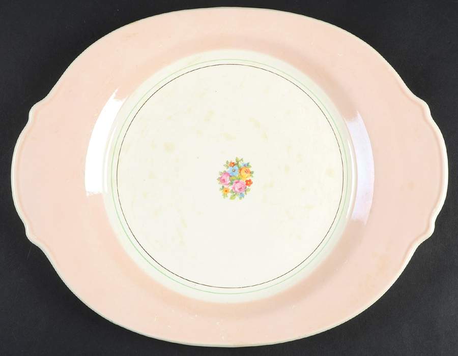 Blush Cotillion Pink 13" Oval Serving Platter by Limoges-American-1