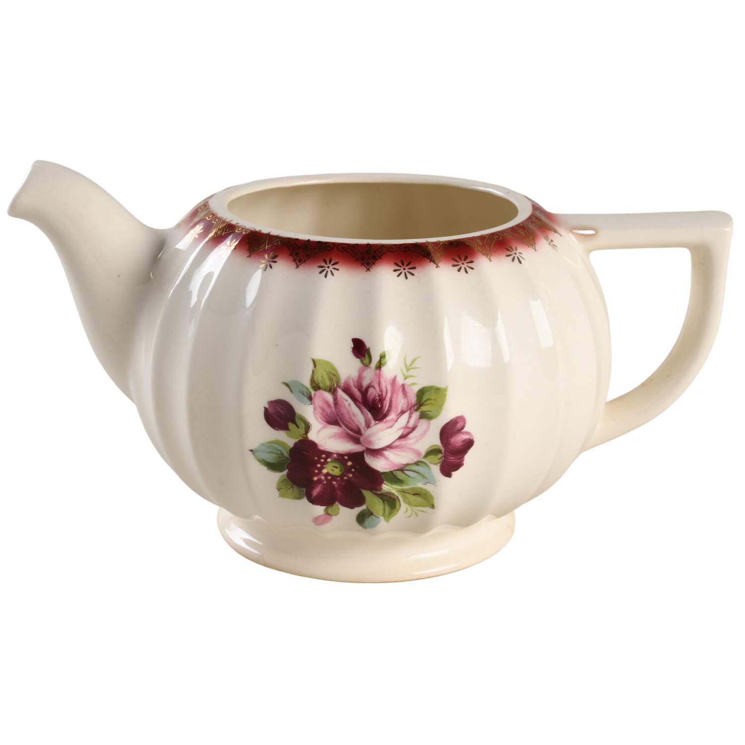 Bouquet Teapot No Lid by Limoges-American-1
