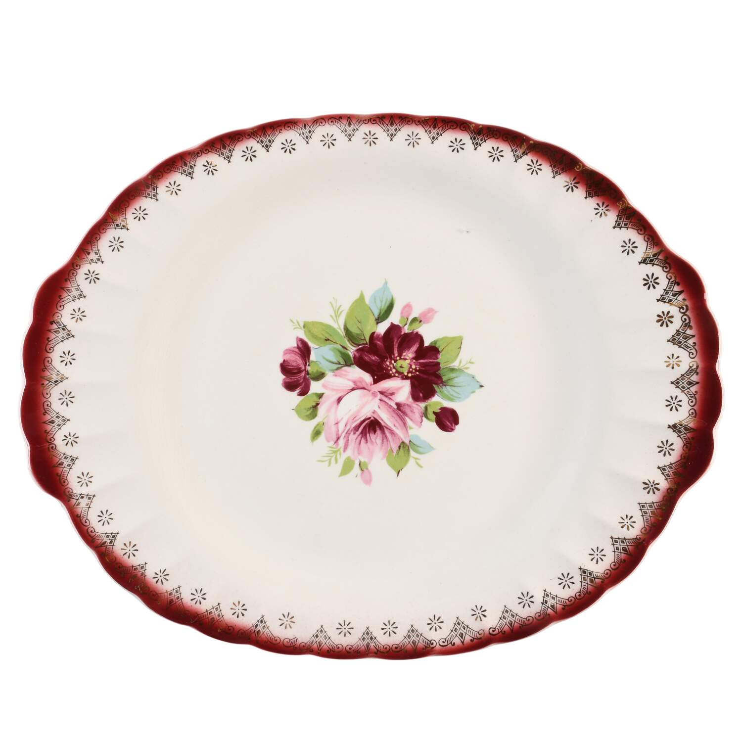 Bouquet 11" Oval Serving Platter by Limoges-American-1