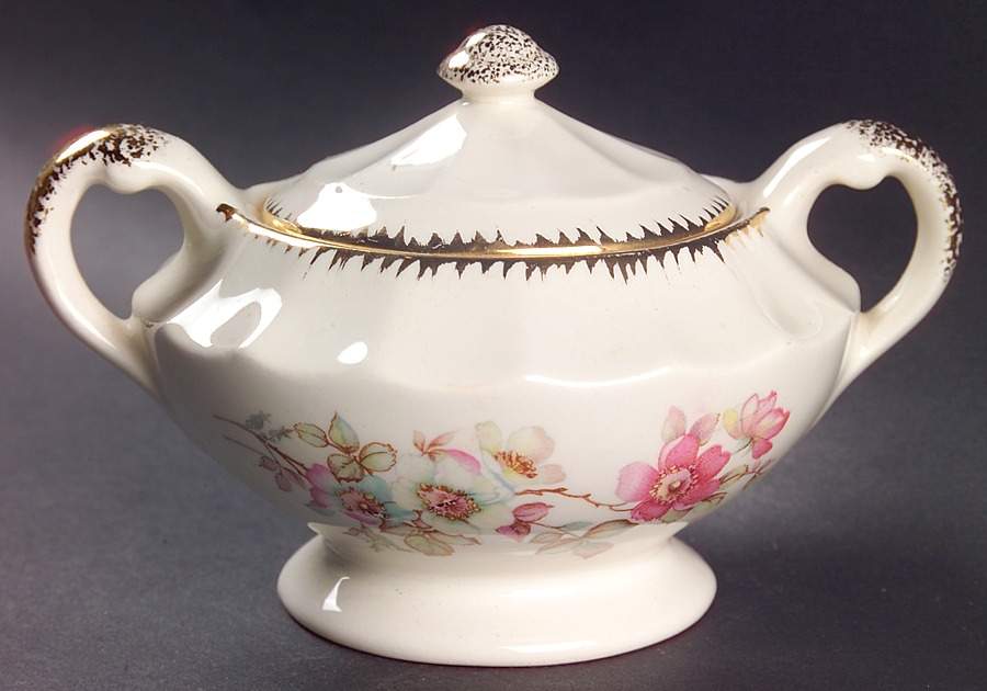 Bramble (Filigree 3KGFE) Sugar Bowl & Lid by Limoges-American-1