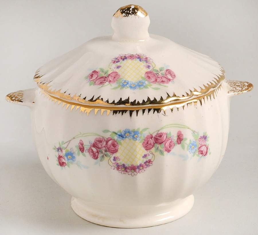 Chateau Sugar Bowl & Lid by Limoges-American-1