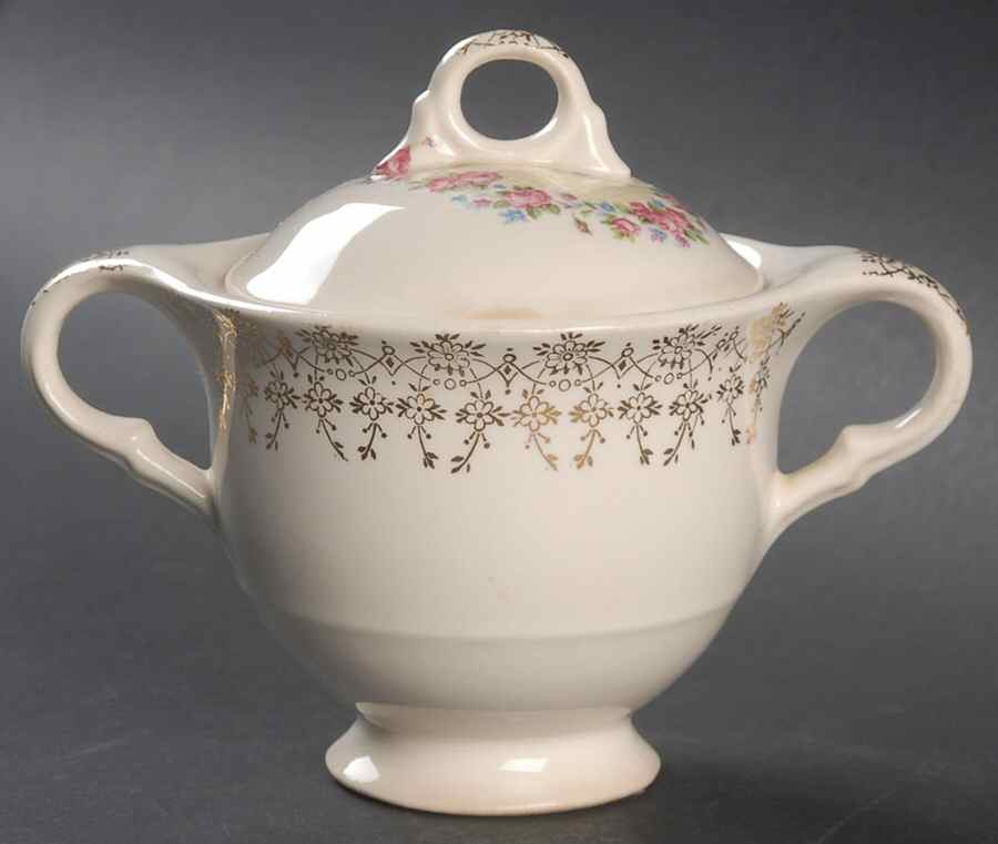 Chateau Sugar Bowl & Lid by Limoges-American-1