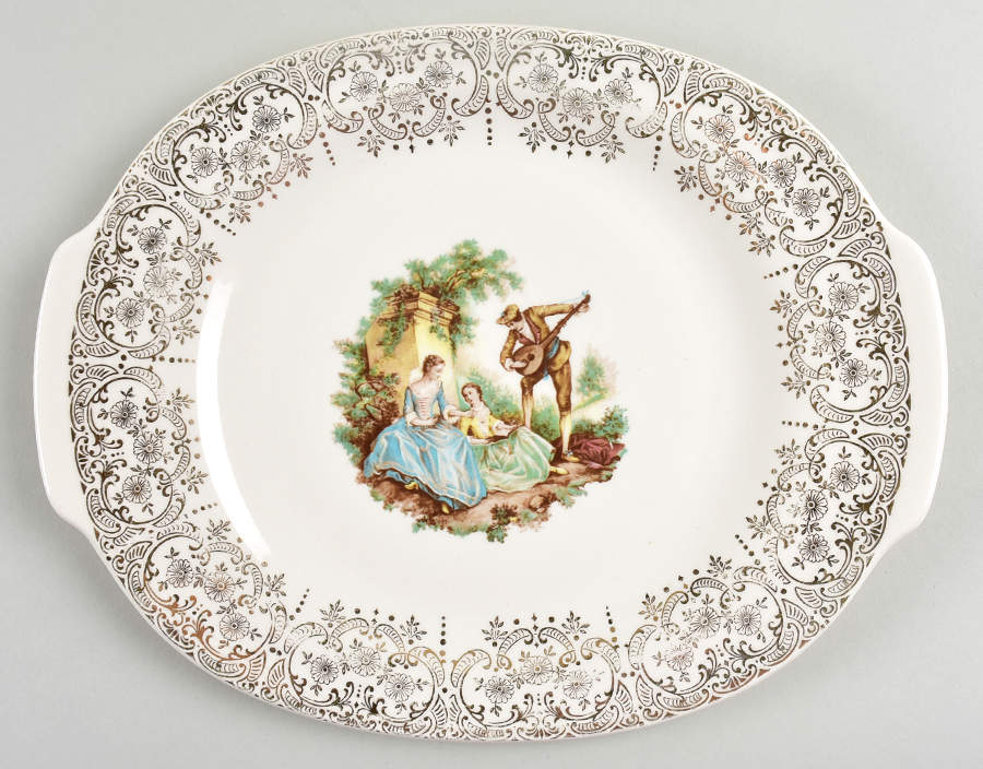 China d'Or (Filigree 1TS284) 11" Oval Serving Platter by Limoges-American-1