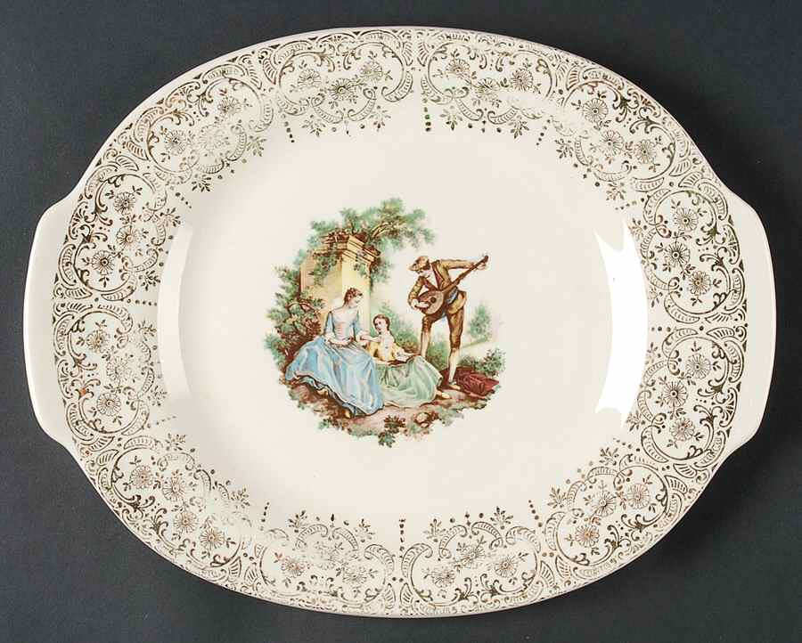 China d'Or (Filigree 1TS284) 12" Oval Serving Platter by Limoges-American-1