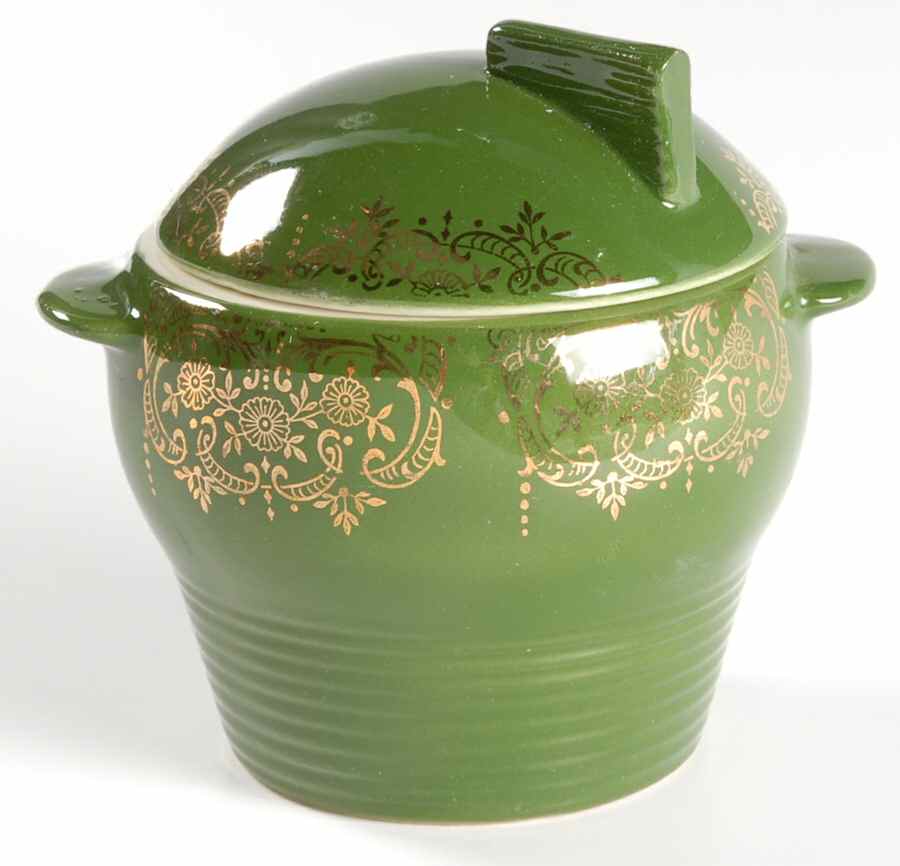 Chateau France Forest Green (Fil 1TS284) Sugar Bowl & Lid by Limoges-American-1