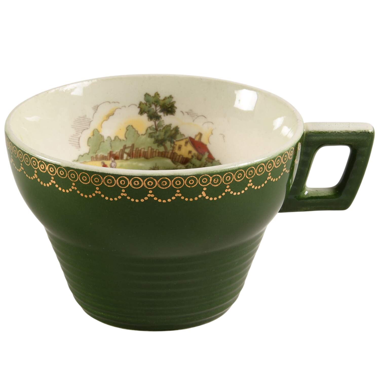 Chateau France Forest Green (TS562) Flat Cup by Limoges-American-1