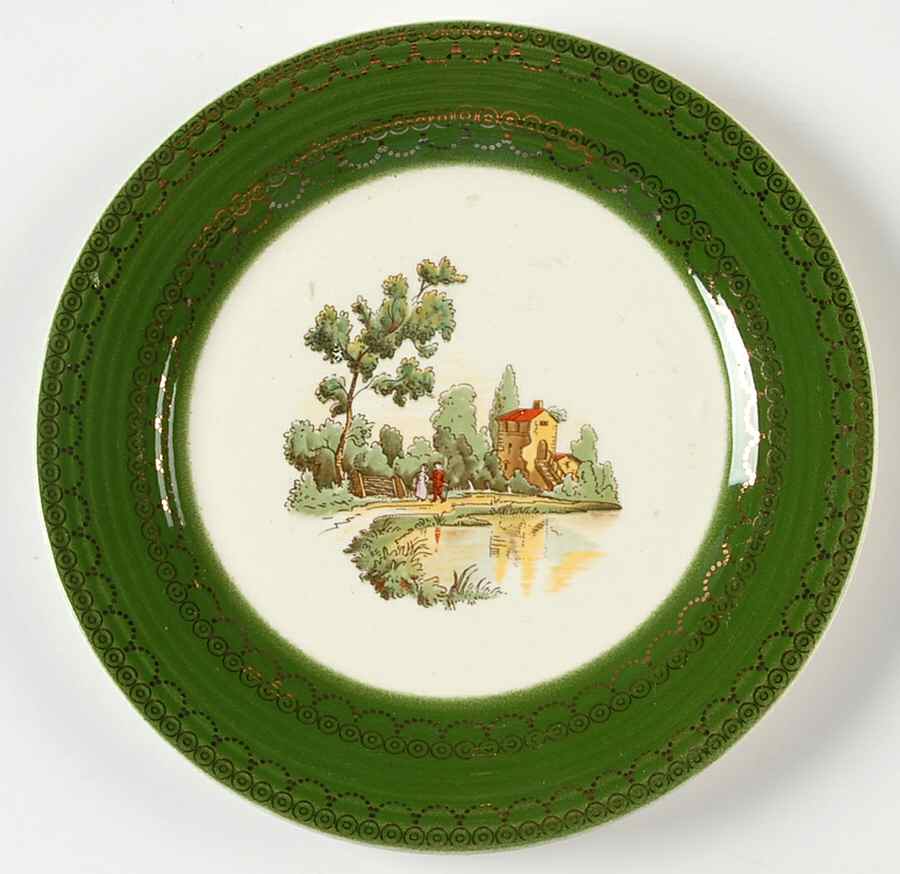 Chateau France Forest Green (TS562) Bread & Butter Plate by Limoges-American-1