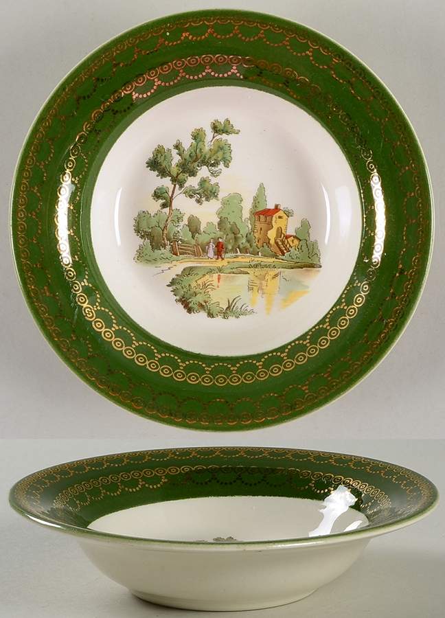 Chateau France Forest Green (TS562) Rim Fruit/Dessert (Sauce) Bowl by Limoges-American-1