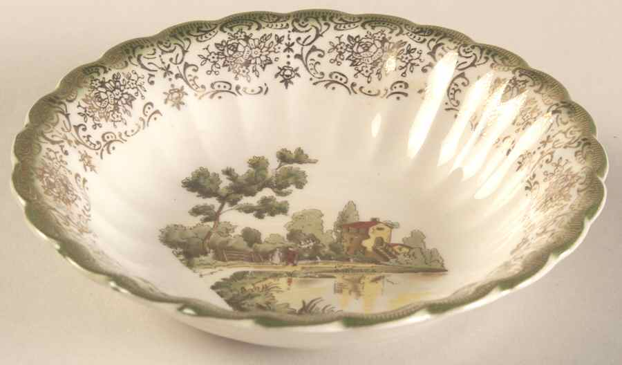 Chateau France Mandarin Green (KS384) Fruit/Dessert (Sauce) Bowl by Limoges-American-1