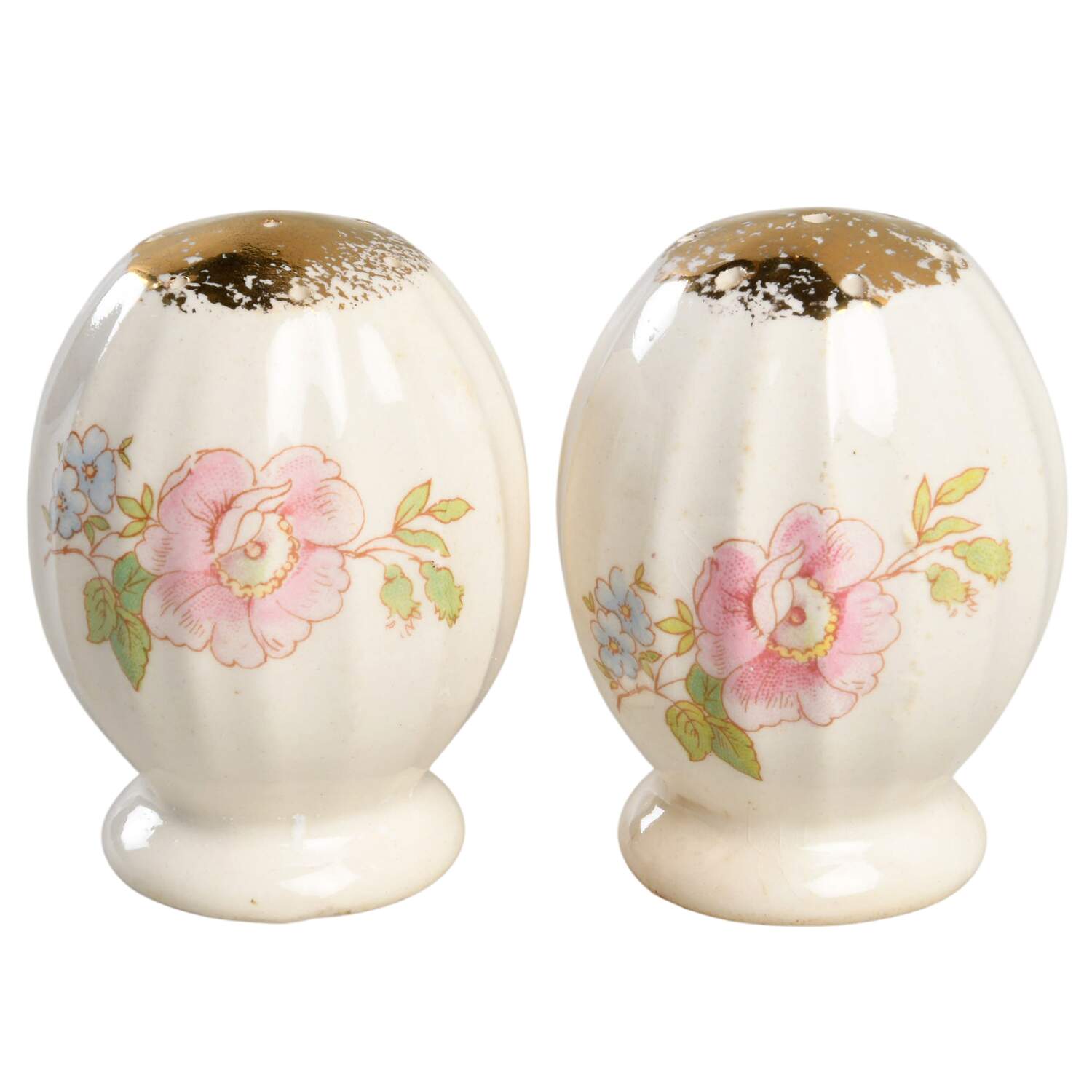China Rose (Scalloped) Salt & Pepper Set by Limoges-American-1