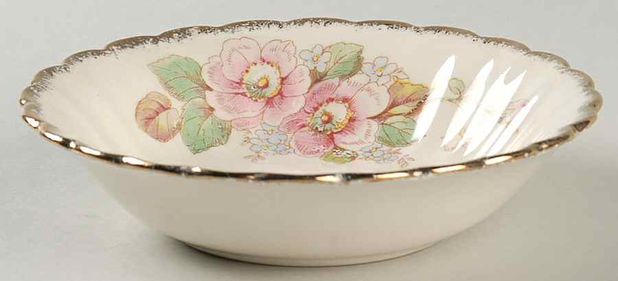 China Rose (Scalloped) Fruit/Dessert (Sauce) Bowl by Limoges-American-1