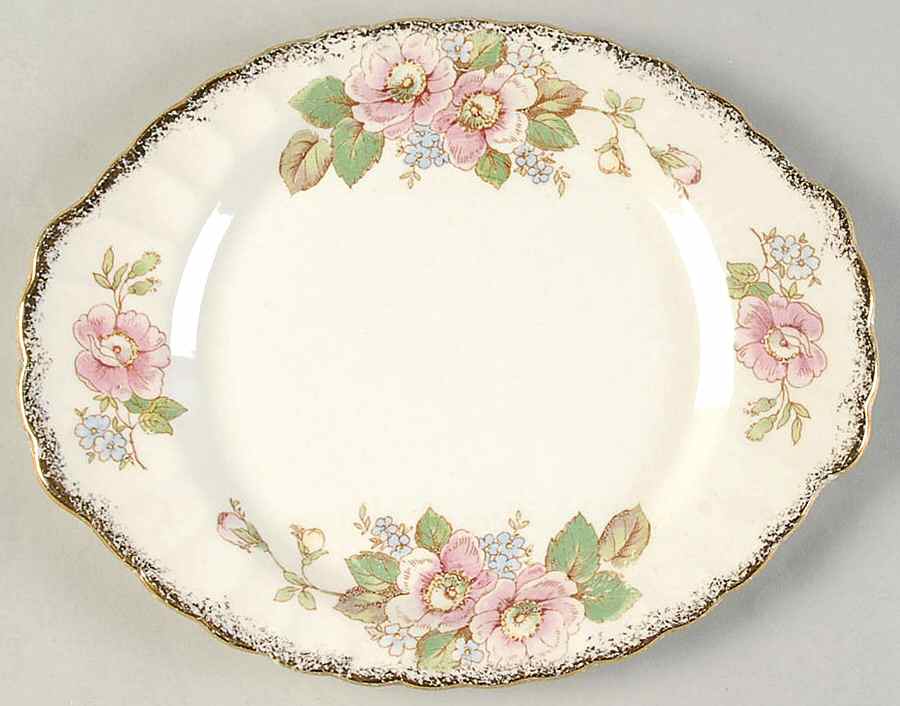 China Rose (Scalloped) Relish/Gravy Underplate by Limoges-American-1