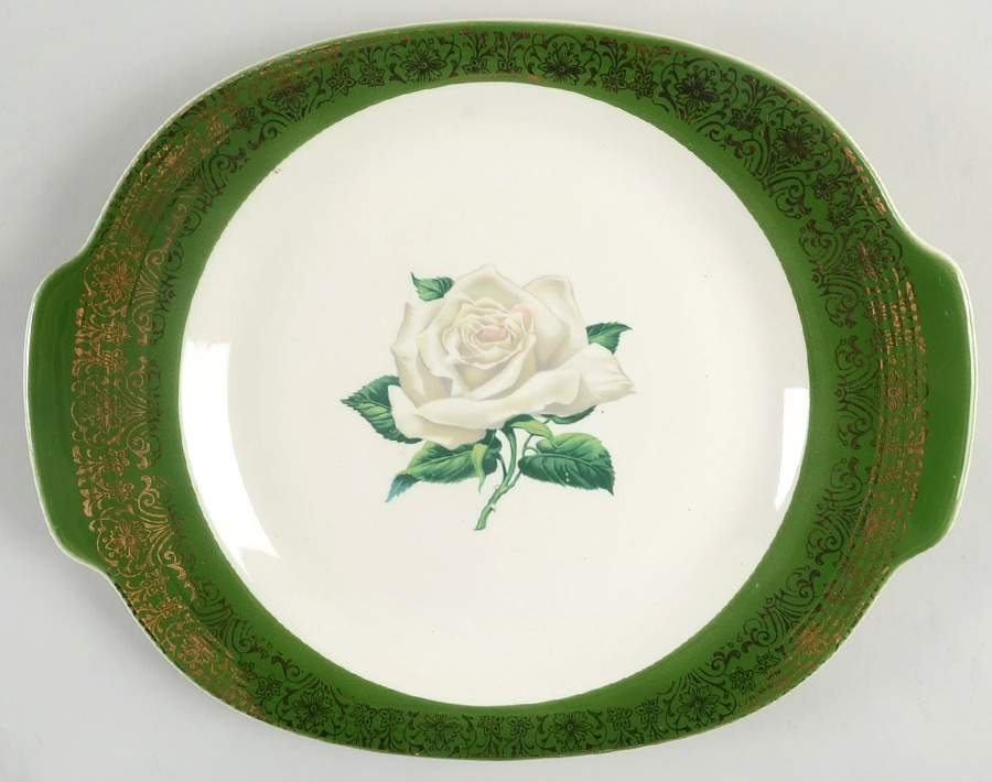 Chateau Rose (Filigree 1TS350) 14" Oval Serving Platter by Limoges-American-1
